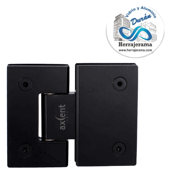 BISAGRA CRISTAL A CRISTAL 180° NEGRO, AXCENT
