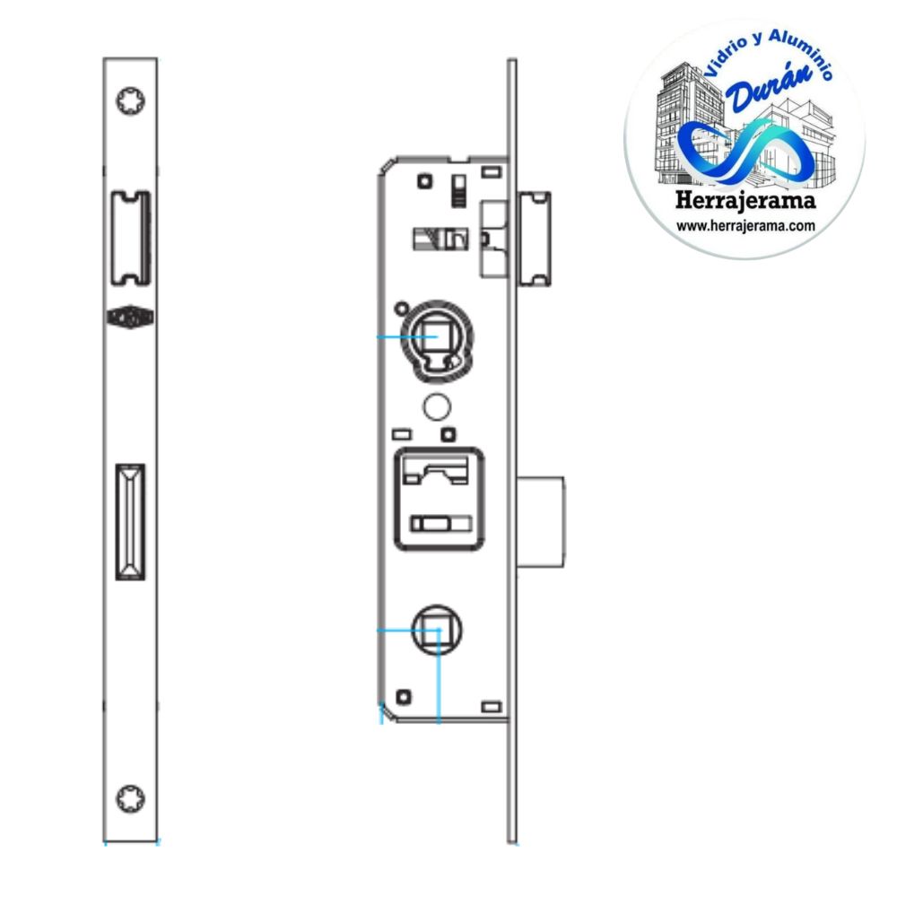 HERRALUM 3V38100002 PVC CERRADURA BASICA-UNIVERSAL CORTA