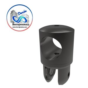 HERRALUM 1240002NE CONECTOR AJUSTABLE VIDRIO/MURO NEGRO