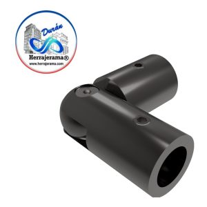 HERRALUM 1240005NE CONECTOR AJUSTABLE TUBO/TUBO PARA INSTALACION A 90° Y 135° NEGRO