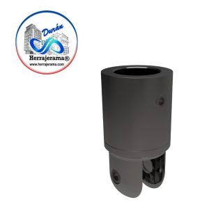 HERRALUM 1240006NE CONECTOR VIDRIO/TUBO RECTO CON ATRAPE MOVIBLE NEGRO