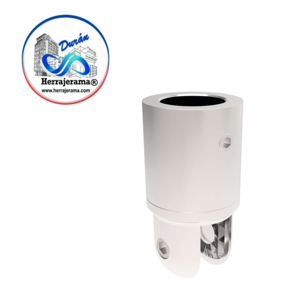 HERRALUM 1240006CO CONECTOR VIDRIO/TUBO RECTO CON ATRAPE MOVIBLE CROMO