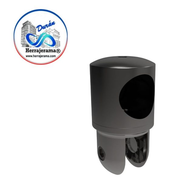 HERRALUM 1240007NE CONECTOR AJUSTABLE VIDRIO/TUBO NEGRO