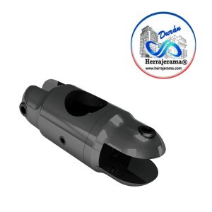 HERRALUM 1240008NE CONECTOR AJUSTABLE VIDRIO/TUBO ABIERTO EN AMBOS LADOS NEGRO