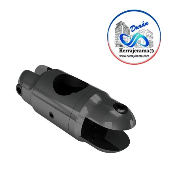 HERRALUM 1240008NE CONECTOR AJUSTABLE VIDRIO/TUBO ABIERTO EN AMBOS LADOS NEGRO