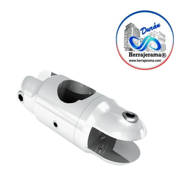 HERRALUM 1240008CO CONECTOR AJUSTABLE VIDRIO/TUBO ABIERTO EN AMBOS LADOS CROMO