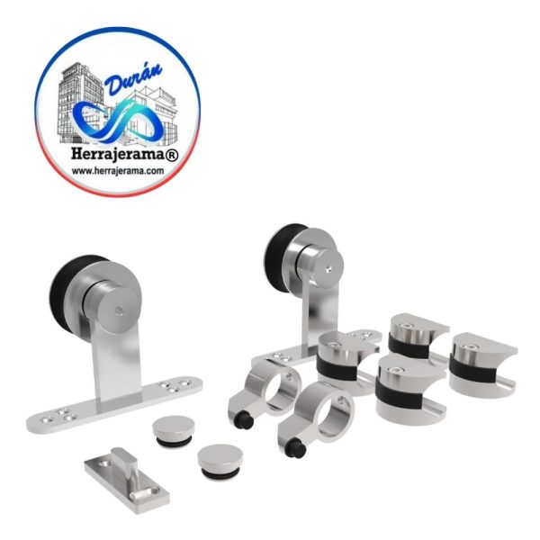 HERRALUM 1296500SA SISTEMA OAXACA V AC INOX P/CORREDIZA DE MADERA SATIN