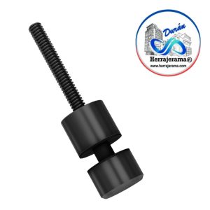 HERRALUM 1394086NE HERRAJE DE FIJACION VIDRIO/MURO (NEGRO)