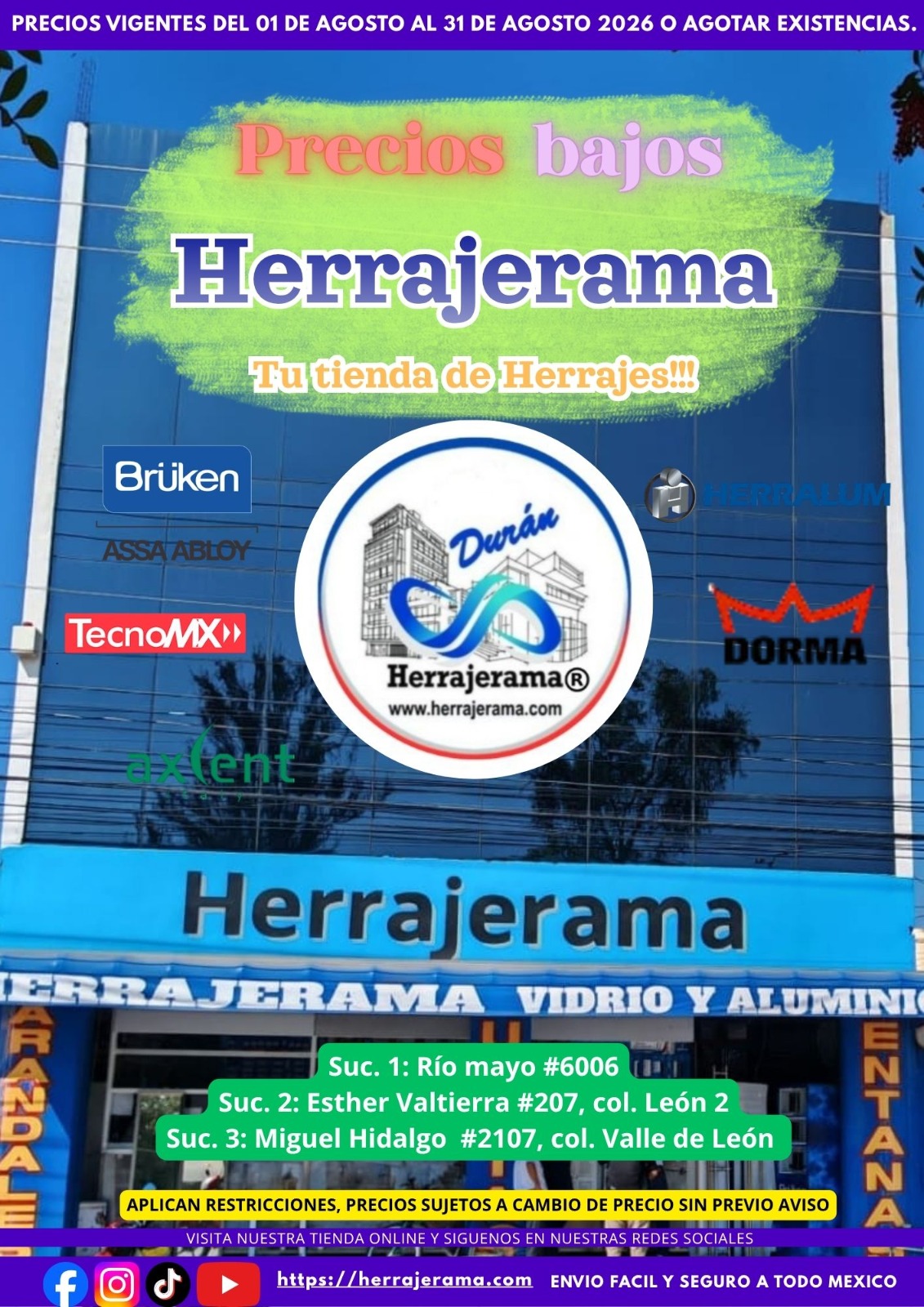Precios de mayoreo Herrajerama